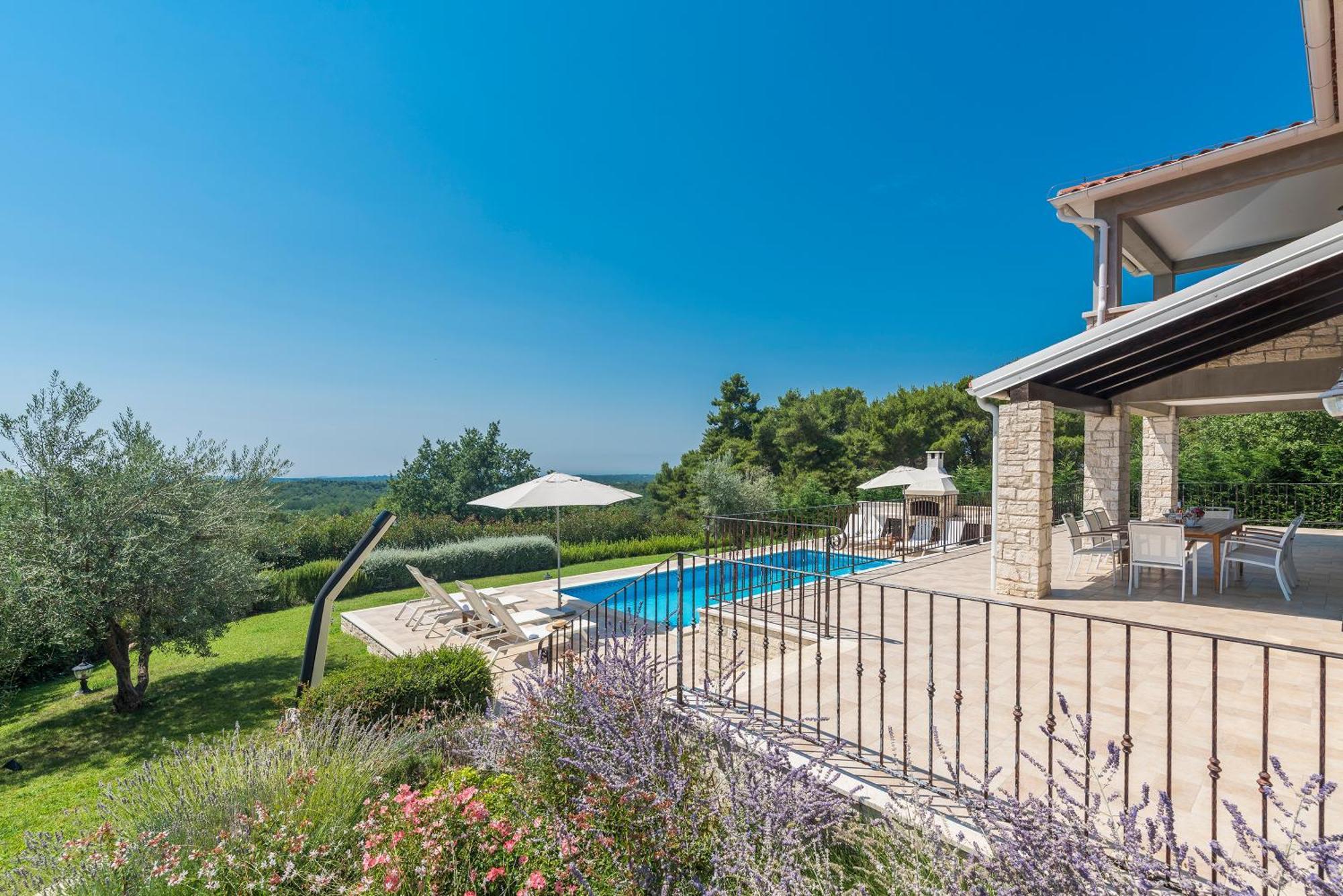 Villa Sterpazzi - Near Porec With Sea View, Private Jacuzzi, Sauna And Pool Višnjan Zewnętrze zdjęcie